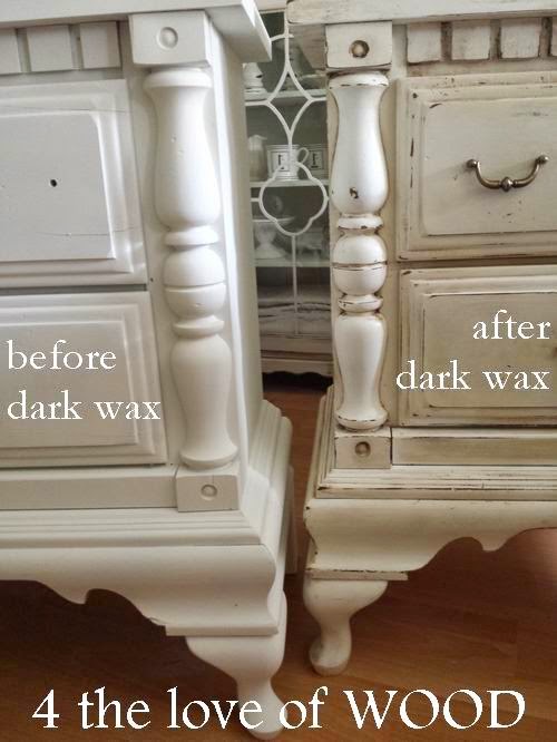 4 the love of wood: DARK WAX ON WHITE PAINT - how to video for old world  effect